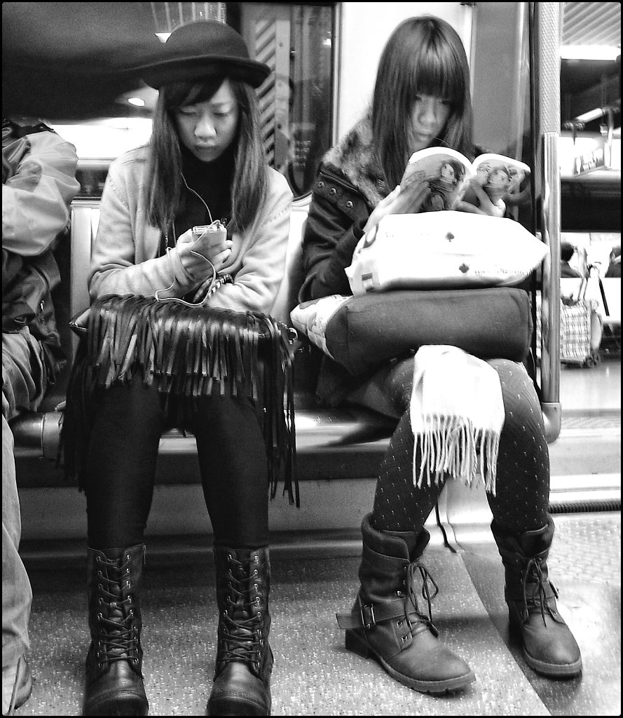 Girls in metro Hong Kong