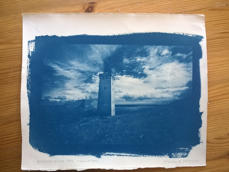 Rubjerg knude lighthouse, cyanotype