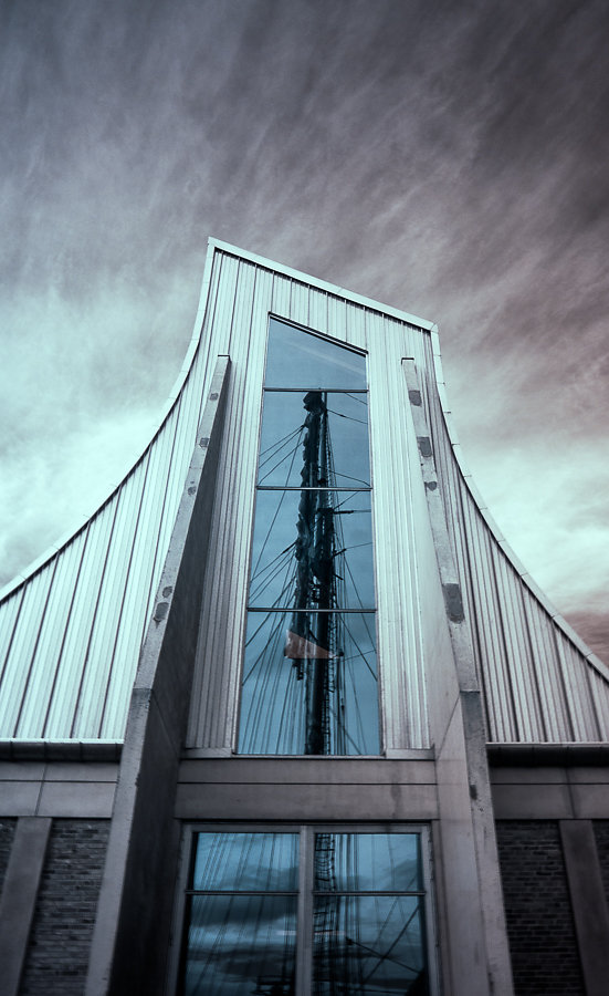 Utson house with reflected Tallship IR